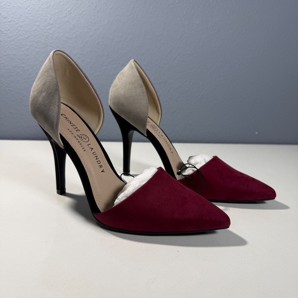 Chinese Laundry Heels Womens 7 Burgundy Grey Black  New Stiletto